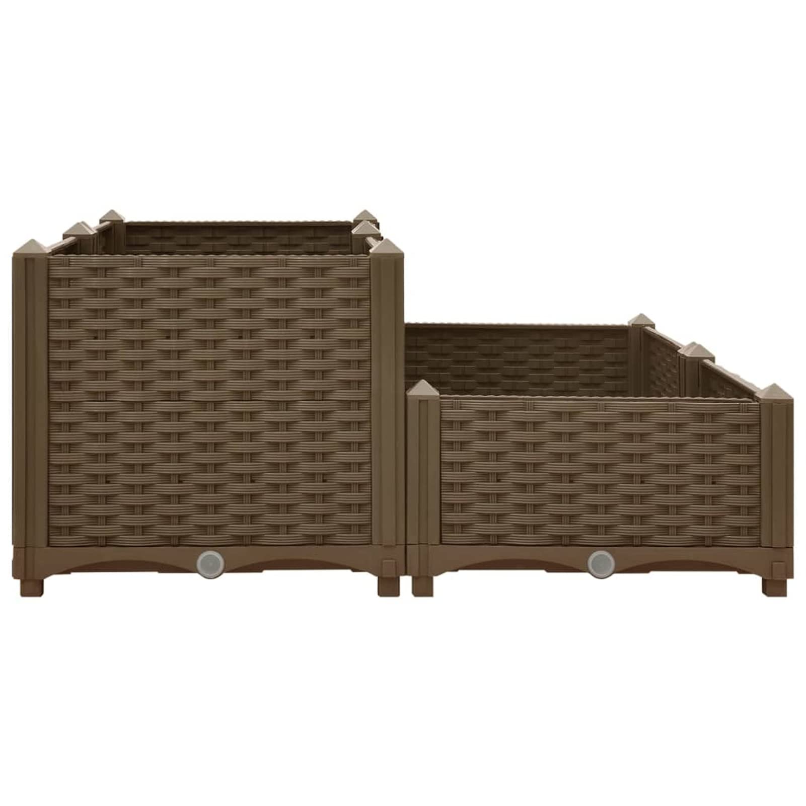 Tidyard Fioriera Rialzata da Giardino Esterno Balcone Terrazzo in Polipropilene Marrone 80x80x38 cm,Fioriera da Giardino Esterno Balcone Terrazzo Patio,Fioriea Rettangolare,Fioriera Grande