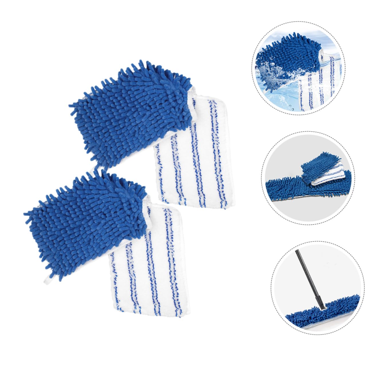 Ipetboom 6pezzi Panni Sostitutivi Chenille per Mop Ricambi Riutilizzabili per Pulizia Pavimenti Assorbe Sporcizia Compatibili con Superfici Ceramica e Piastrelle