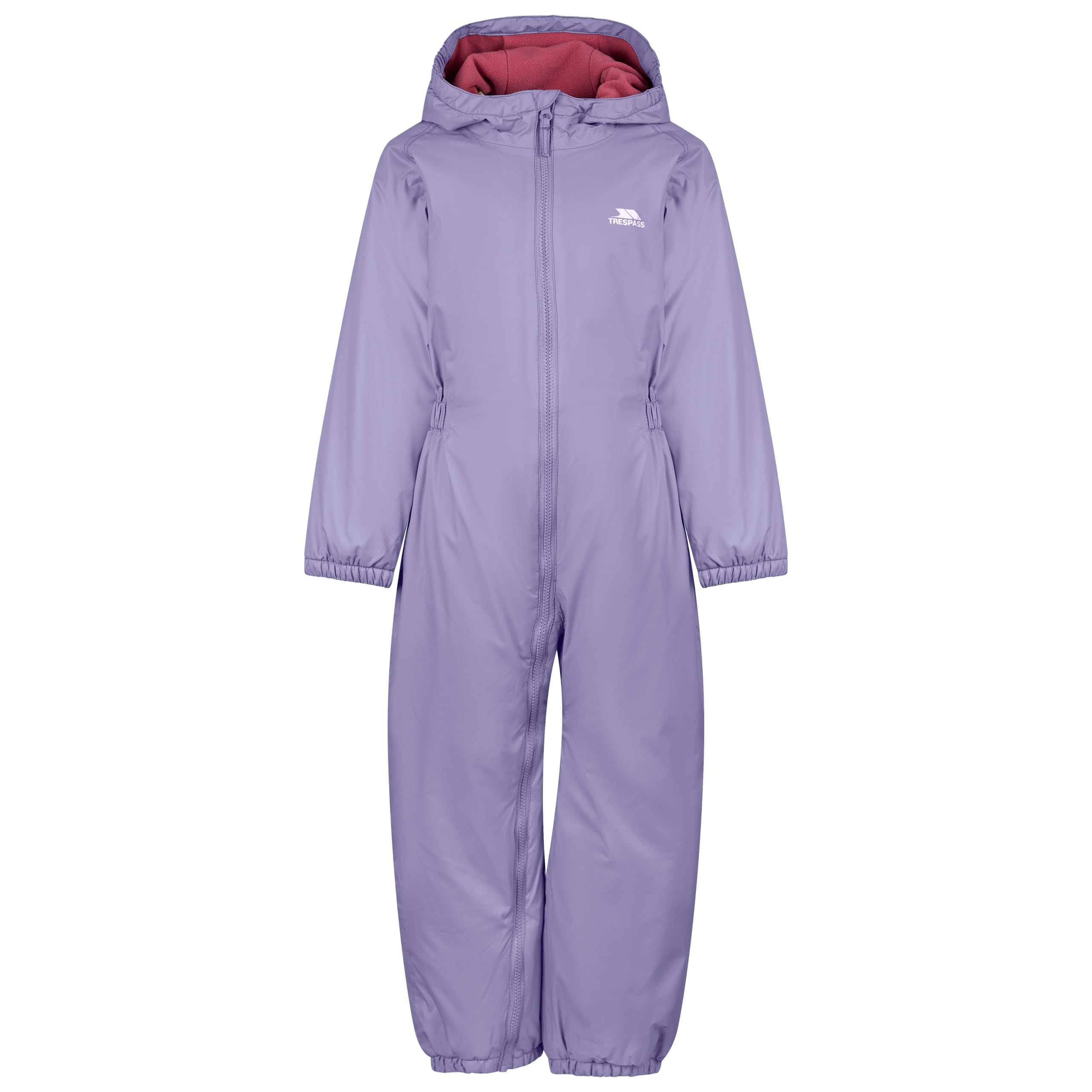 Trespass Wisteria Kids Rain Suit Dripdrop - Breathable Hood Finish, Elastic Cuffs & Ankles, Side Elastic Waist, Full-Length Front Zipper, Woven, 100% Polyester Pvc Coated