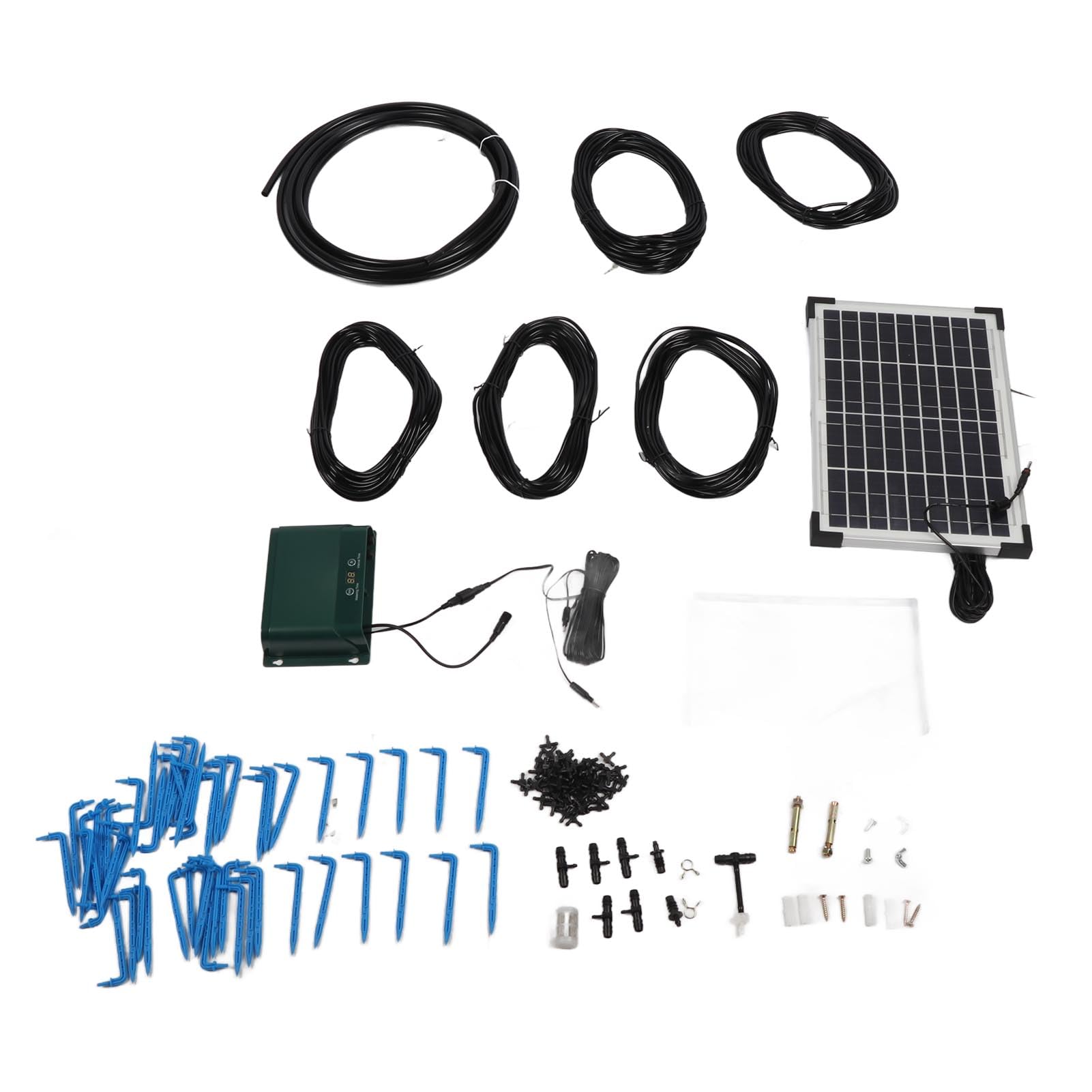 Kit di Irrigazione a Goccia Ad Energia Solare con 30 modalità di Irrigazione e 7 modalità Timer - Dispositivo Automatico Economico per Fiori e Giardini in Vaso