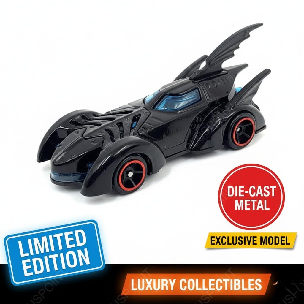 PLUSPOINT Black Super Hero Metal Cars Set Push N Go 6 Pc Vehicles, Racing Cars Play Set for Toddlers,Boys Die-Cast Car Set, Cake Decorations Topper Birthday Gift(Bat 6pc) 3