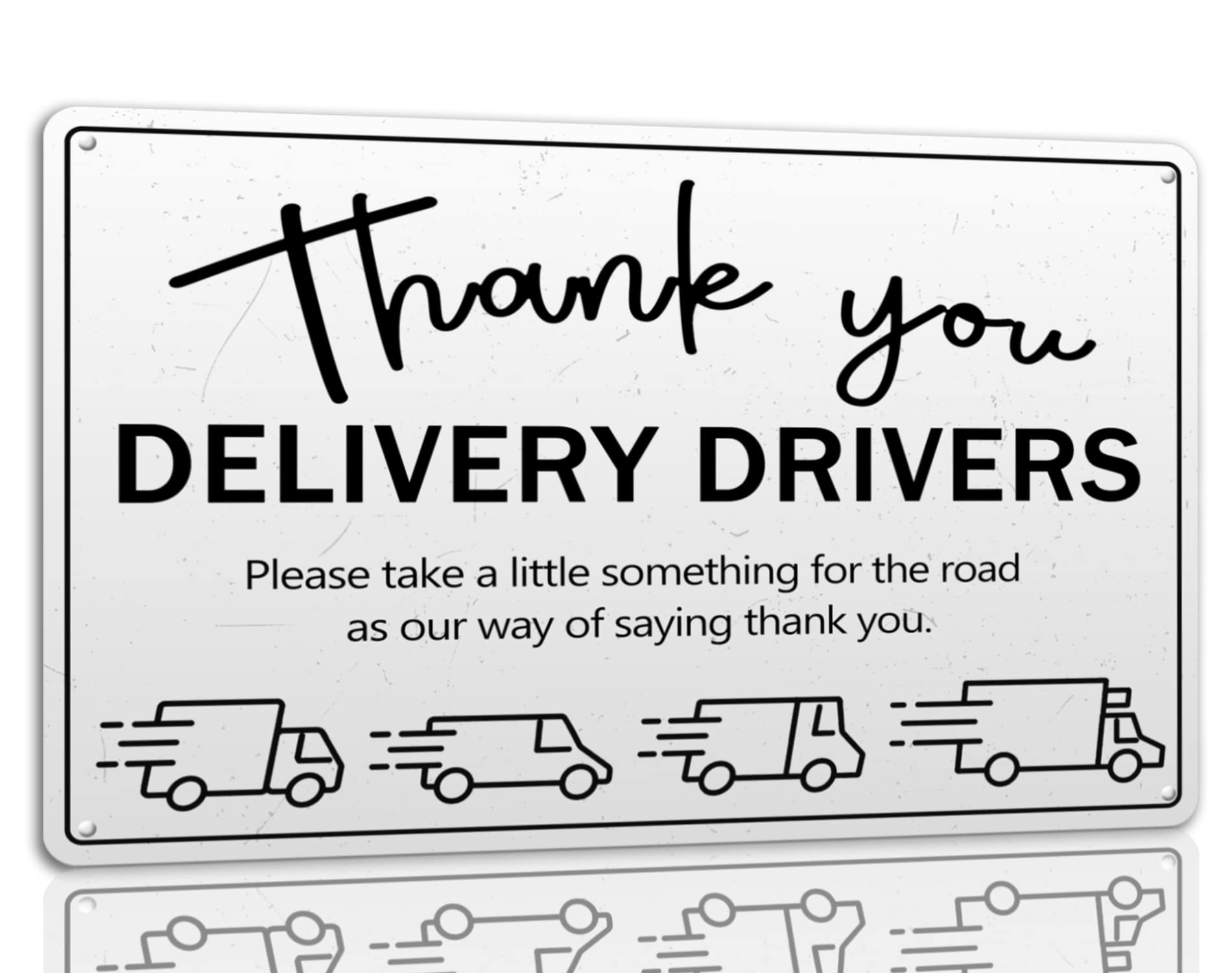 Metallschild Thank You Delivery Driver – Vintage-Schild 30x20 Cm Für Haustür Oder Snackstation