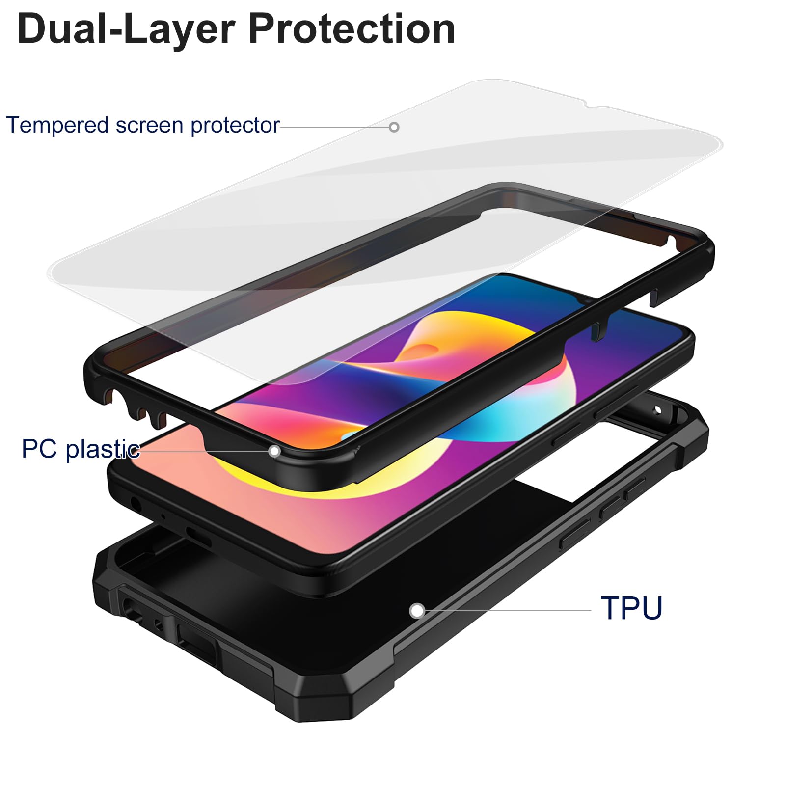 Snapklik.com : For TCL K23/K24 Phone Case, Dual Layer Protection ...