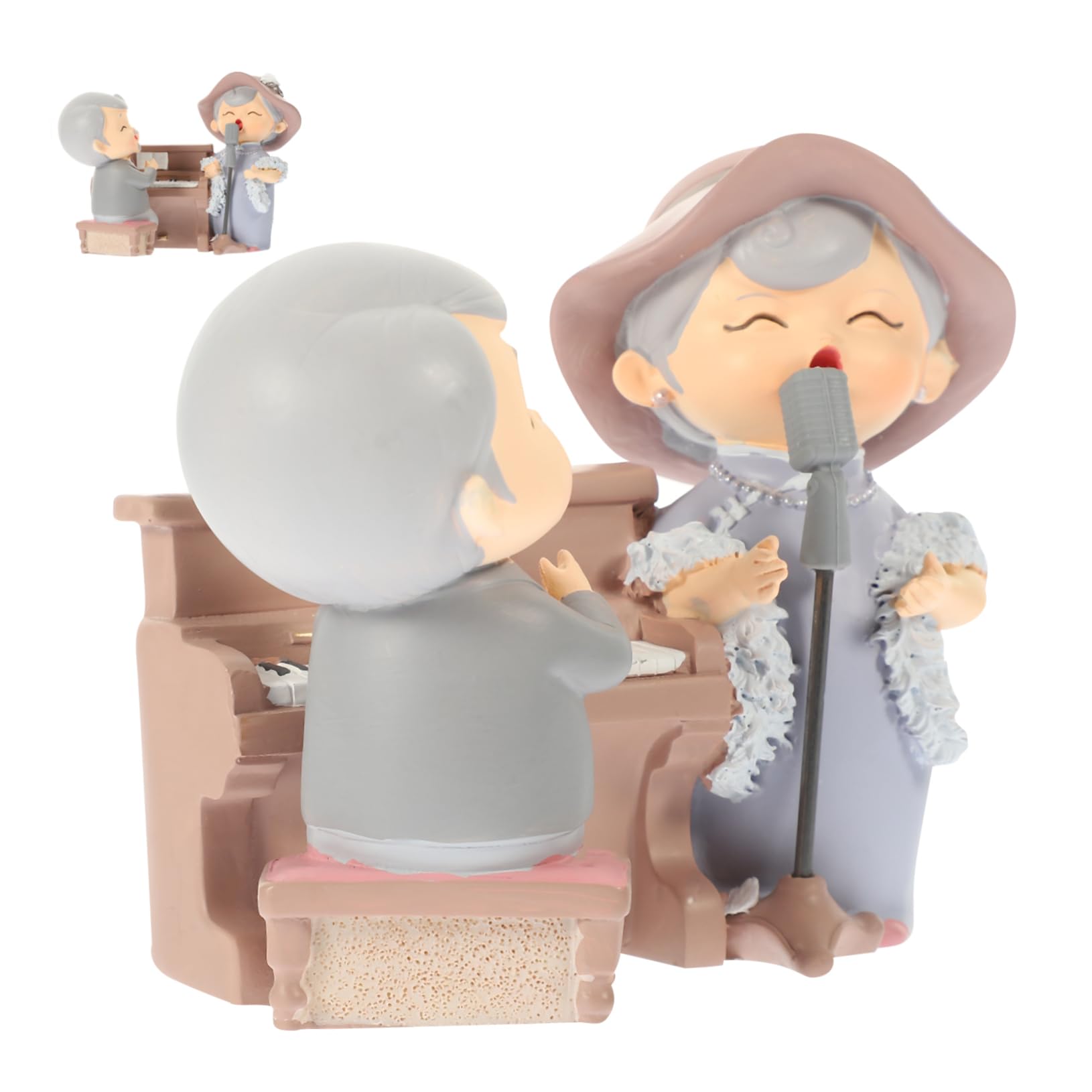 Gatuida 2sätze Liebendes Älteres Miniatur Figurine Dekoration Für Kuchen Tisch Auto Perfektes Für Mutter Und Vatertag Material