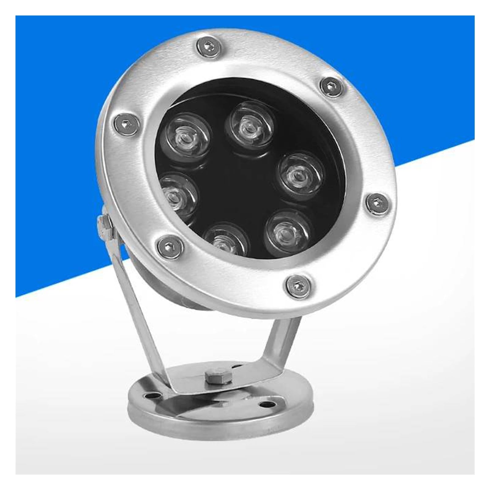 IP68 Wodoodporny podwodny reflektor LED ze stali nierdzewnej do stawu, niskonapięciowa lampa fontannowa 12 V do basenów, wodospadów i architektury ogrodowej(RGB,24W)
