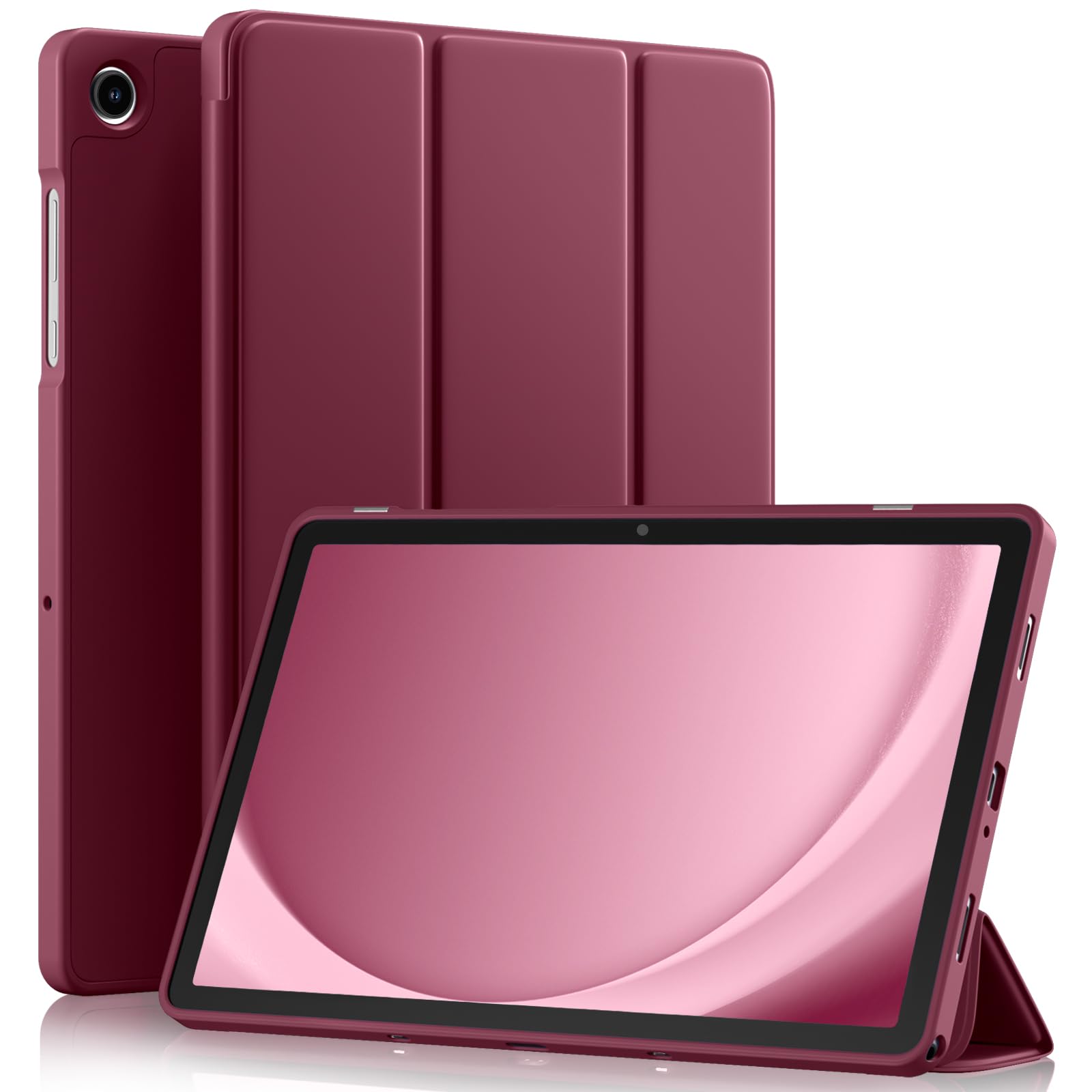 Akkerds Funda compatible con Galaxy Tab A11 Plus de 11 pulgadas 2026/ A9 Plus de 11 pulgadas 2023, funda protectora delgada de TPU suave con soporte triple y encendido y apagado automático para Galaxy