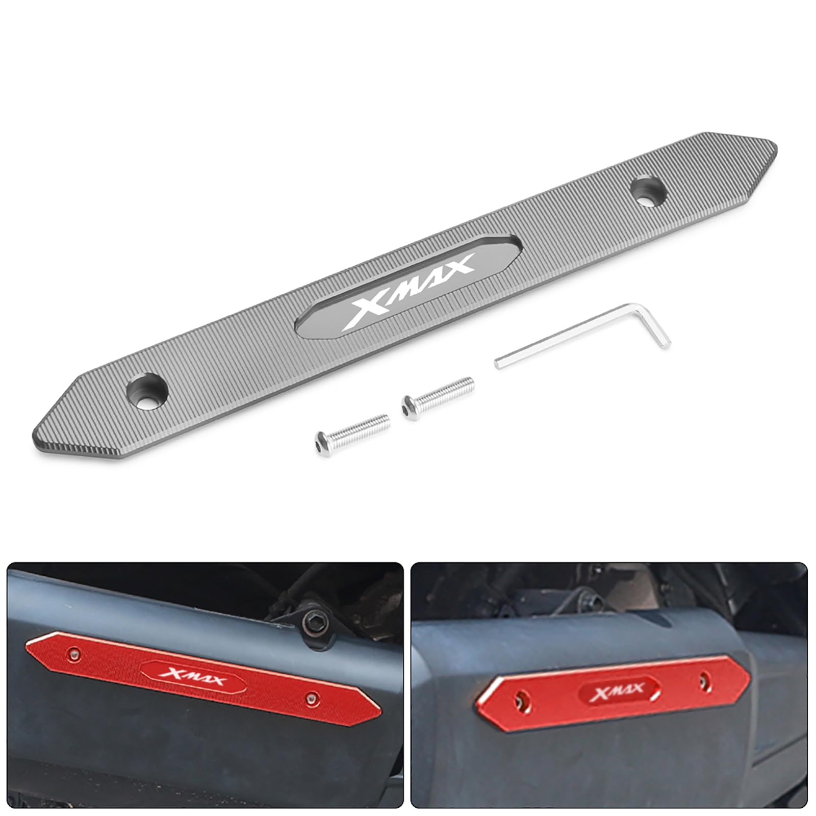 CXEPI Copertura Decorativa Esterna per Tubo di Scarico Moto per XMAX300 XMAX250 X-MAX XMAX 300 250,Titanio