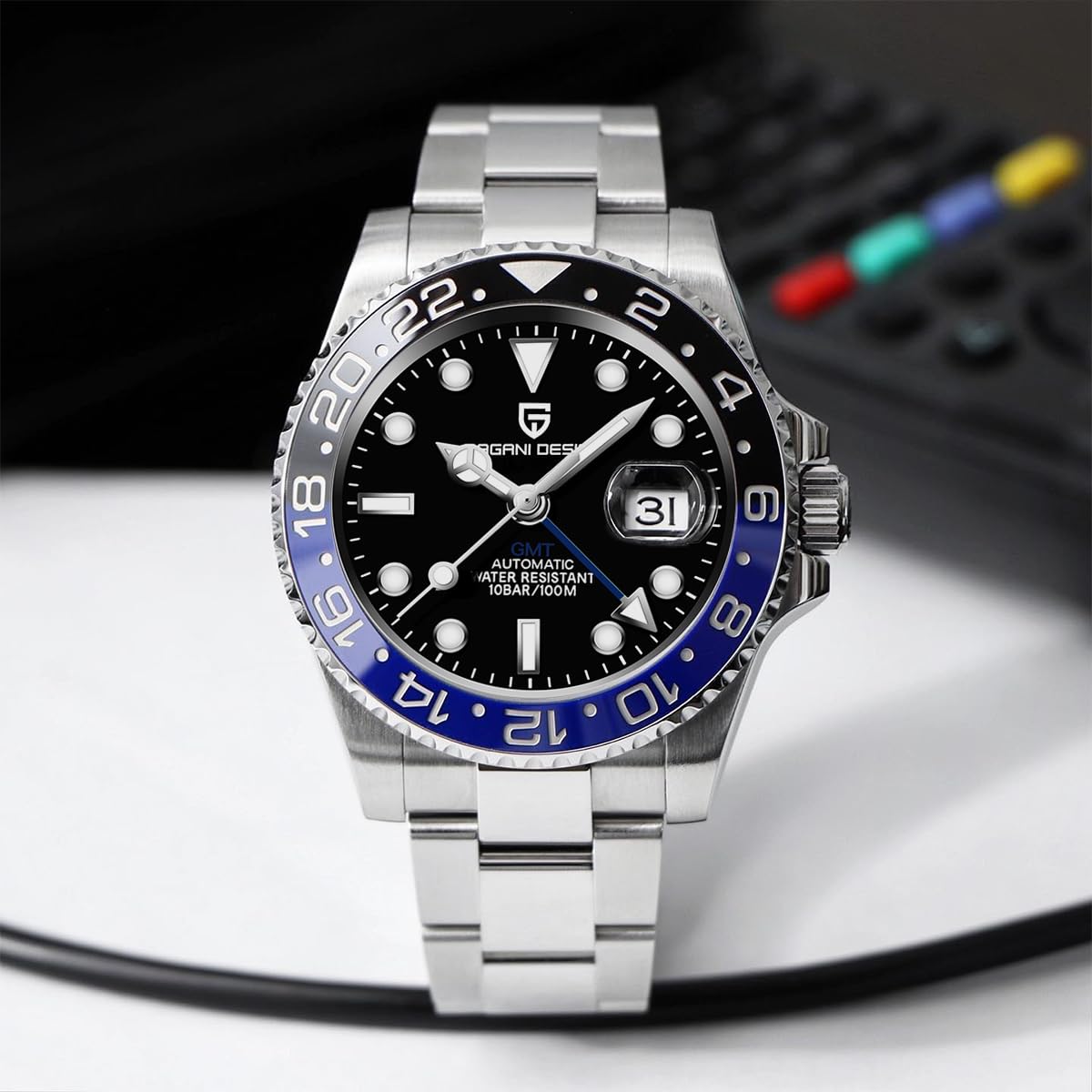 Pagani Design Uomo Meccanico GMT Acciaio Inossidabile Impermeabile Orologio Da Polso Zaffiro Vetro Acciaio Inox Ceramica Orologi Orologio per Uomo