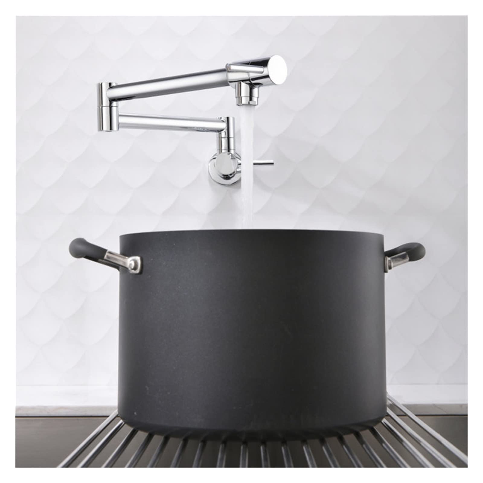 Fregadero de la cocina grifo pared latón del fregadero fría rotación plegable plegamiento dorado/cromado,Durabilidad(Chrome)