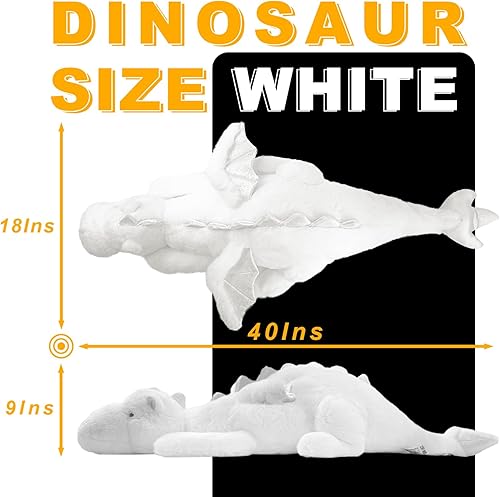 Miniatura 6 de Animales de peluche con peso de 40 pulgadas, 2 libras, lindo dragón de peluche, juguete de dinosaurio con peso para niños y adultos, regalo o