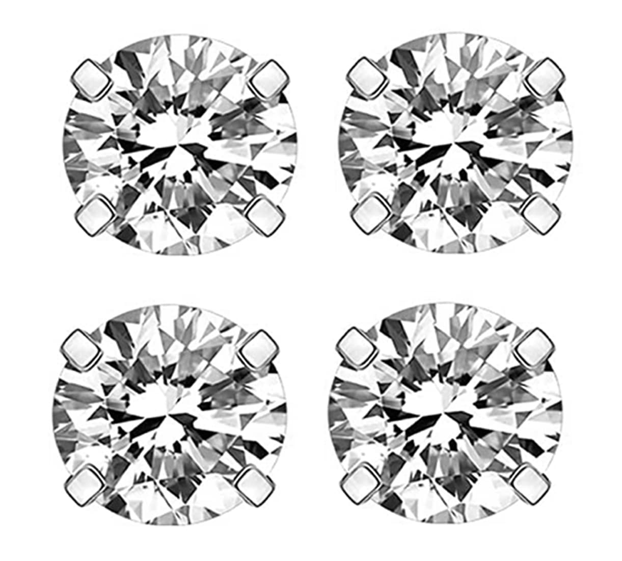 Solidindia Craft Set of 2 Pair Silver Crystal Magnetic Non Pierced ears Stud Earrings for Men and Women (B08KS2KJTN) Amazon Price History, Amazon Price Tracker