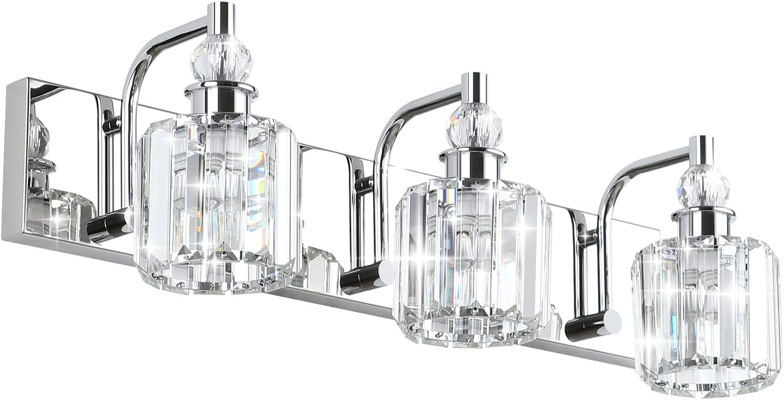 Ralbay LED Modern Bathroom Vanity Lights 6 Lights Crystal Glass ...