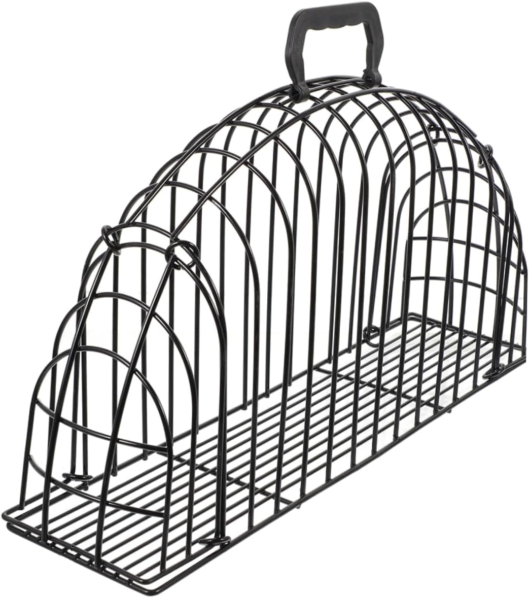 Scratch Cat Bath Cage Metal Pet Shower Cage for Cats and Dogs Convenient Grooming Holder for Easy Bathing and Nail Trimming Black