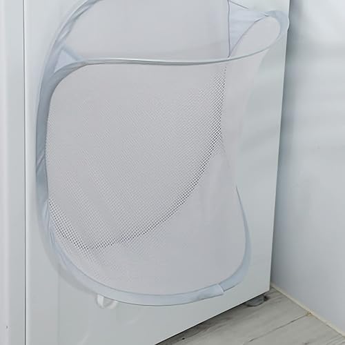 Miniatura 4 de Cesta de lavandería colgante, para ropa sucia desplegable con gancho, cestas de malla plegables de pared pequeña, para dormitorio, baño, dormitorios