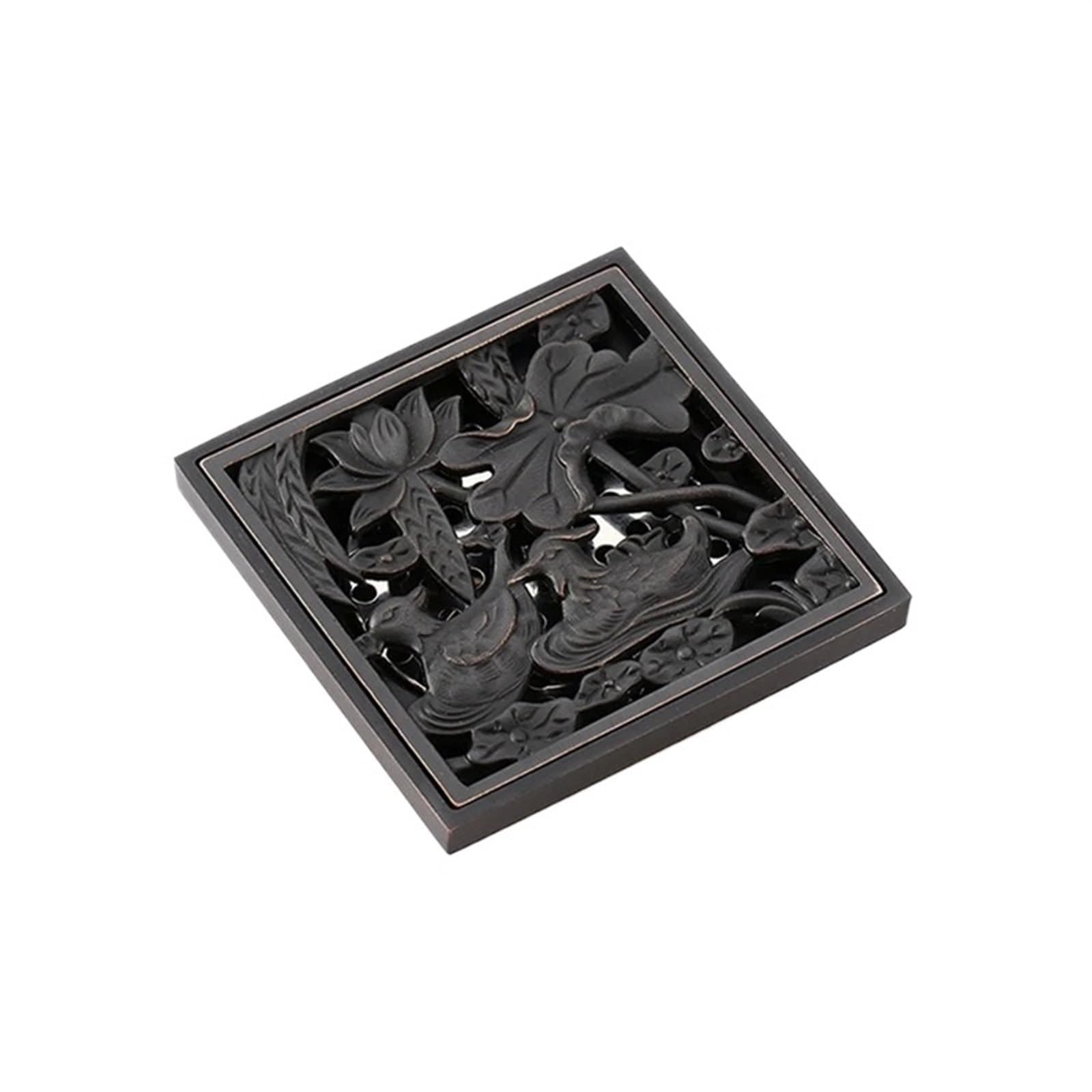 Drain de douche carré noir DL06B en laiton avec attrape-cheveux