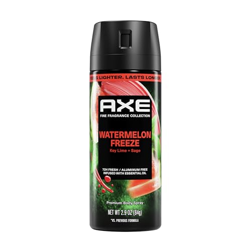 AXE Fine Fragrance Collection Body Spray Watermelon Freeze 72 Hour Freshness Aluminum Free 2.9 oz
