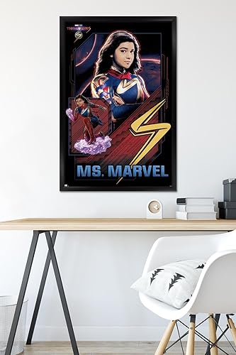 Miniatura 45 de Trends International Marvel The Marvels - Póster de pared de Ms. Marvel, 14.72 x 22.37 pulgadas, versión enmarcada en negro Versión con marco
