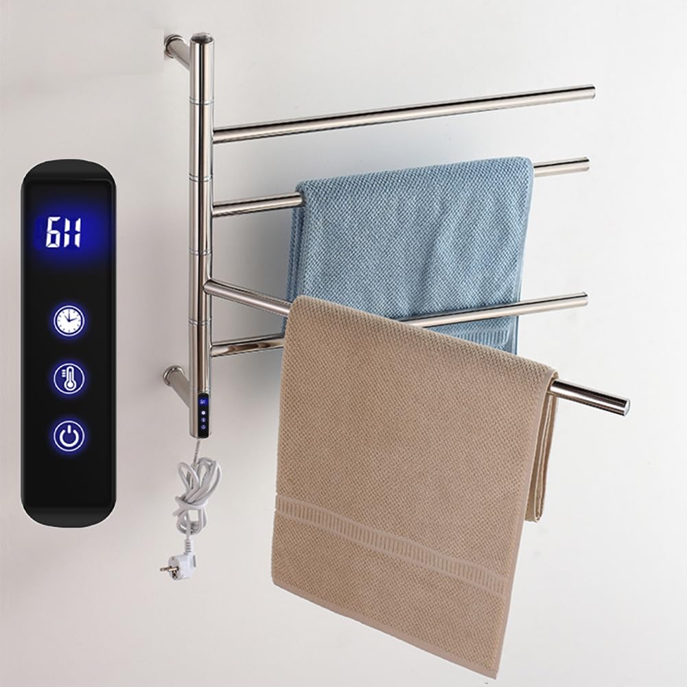 Toallero eléctrico programable con barras giratorias para disfrutar de un baño cálido en invierno