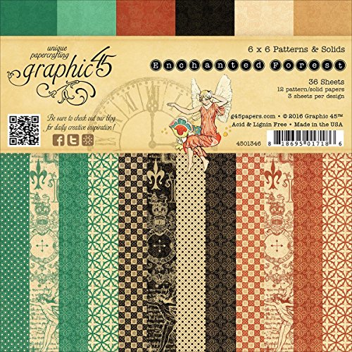 Graphic 45 Enchanted Forest Patterns and Solids, 6 x 6