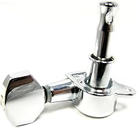 Vista 2 de Juego de 6 afinadores de guitarra cromados de 3 izquierdos/3 derechos sellados