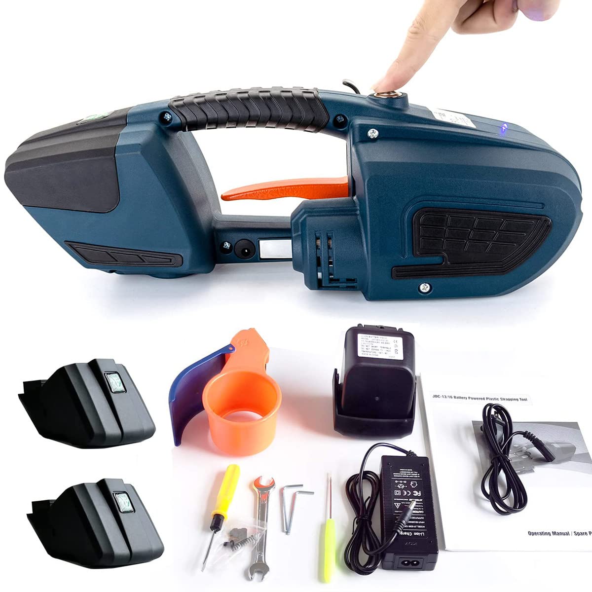 Reggiatrice Automatica, Reggiatrice Elettrica, Reggiatrice Elettrica per Reggiatrice PP/Pet, Kit Avvolgente Termoretraibile per Barca, con 2 Batterie