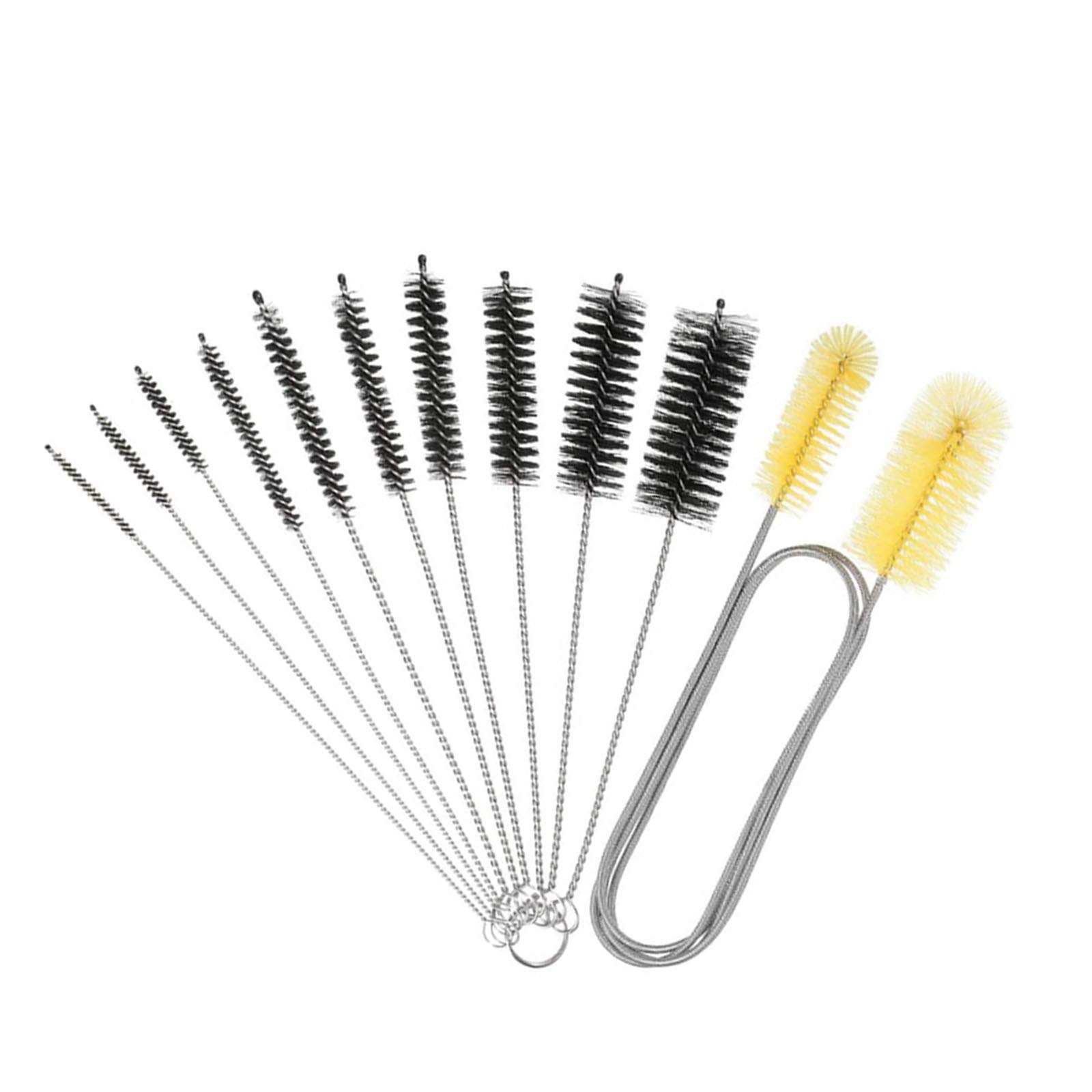 Circe-euFlexible Double-ended Hose Brush, Aquarium Filter Brush Nylon Tube Brush Set, Pipe Clean Stainless Steel Long Tube Cleaning Brush