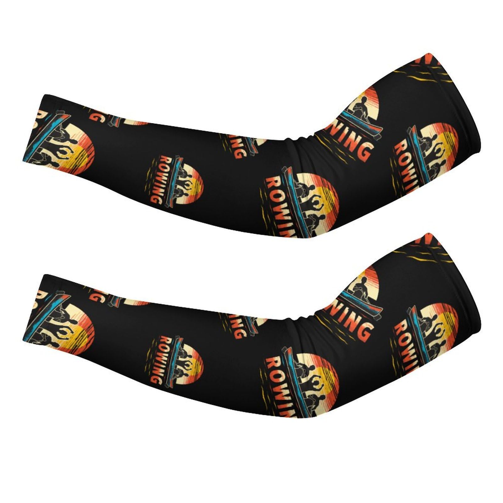Rowing Team And Sunset 90s Ice Silk Arm Sleeves Cooling Sun Protection Arm Sleeve for Men Women XL