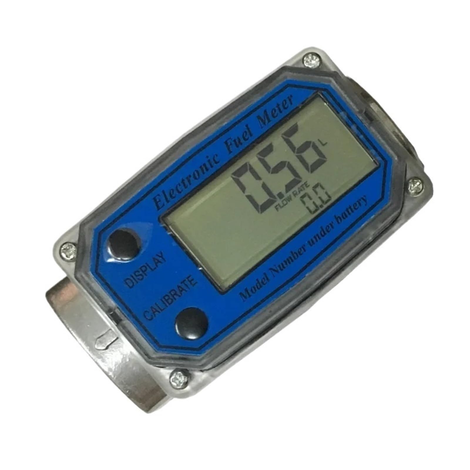QfUxYYSLD DN25 BSPT1 Turbine Electronic Digital Fuel Flow Meter, Petrol and Diesel Flow Indicator, Sensor and Counter (Blue Face)