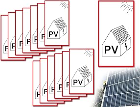 Lhbwhiz 13 Stück Aufkleber PV-Anlage,Hinweis "Photovoltaik-Anlage/Battery" "Photovoltaik-Anlage" Selbstklebend Photovoltaik Schild Folie,PV-Anlage hinweisschilder Folie(10x19cm)