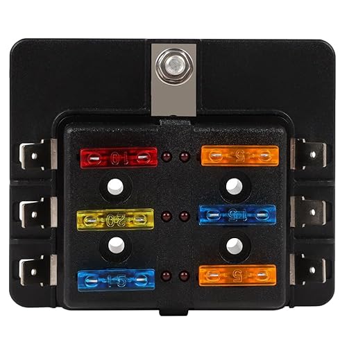 Miniatura 2 de SCITOO Uso para casa rodante, barco, autocaravana, lancha rápida, hoja de 6 vías, caja de fusibles, caja de fusibles, resolución de problemas, 12-32