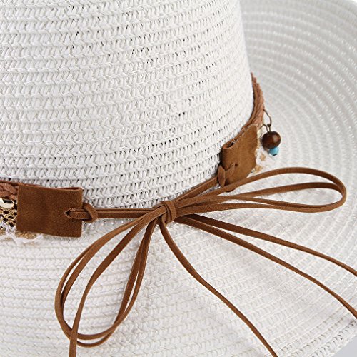 Straw Cowboy Hat For Women Men Girls Roll Up Wide Brim Western Cowgirl Summer Beach Sun Hats White #TOP3
