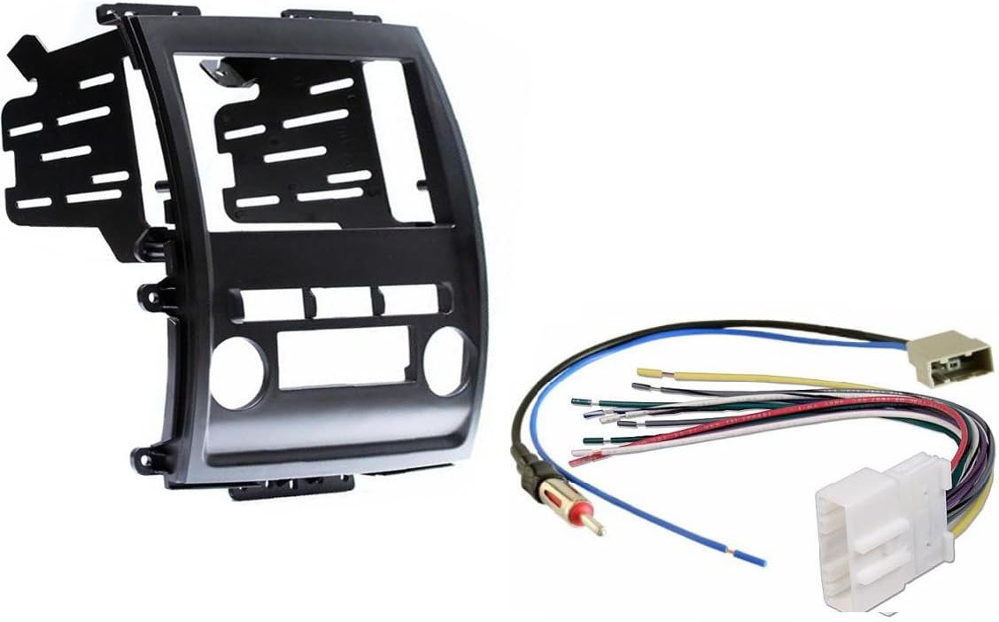Aftermarket Double Din Dash Kit w/Wire Harness & Antenna Adapter Compatible with Nissan Frontier Xterra 2009-2012