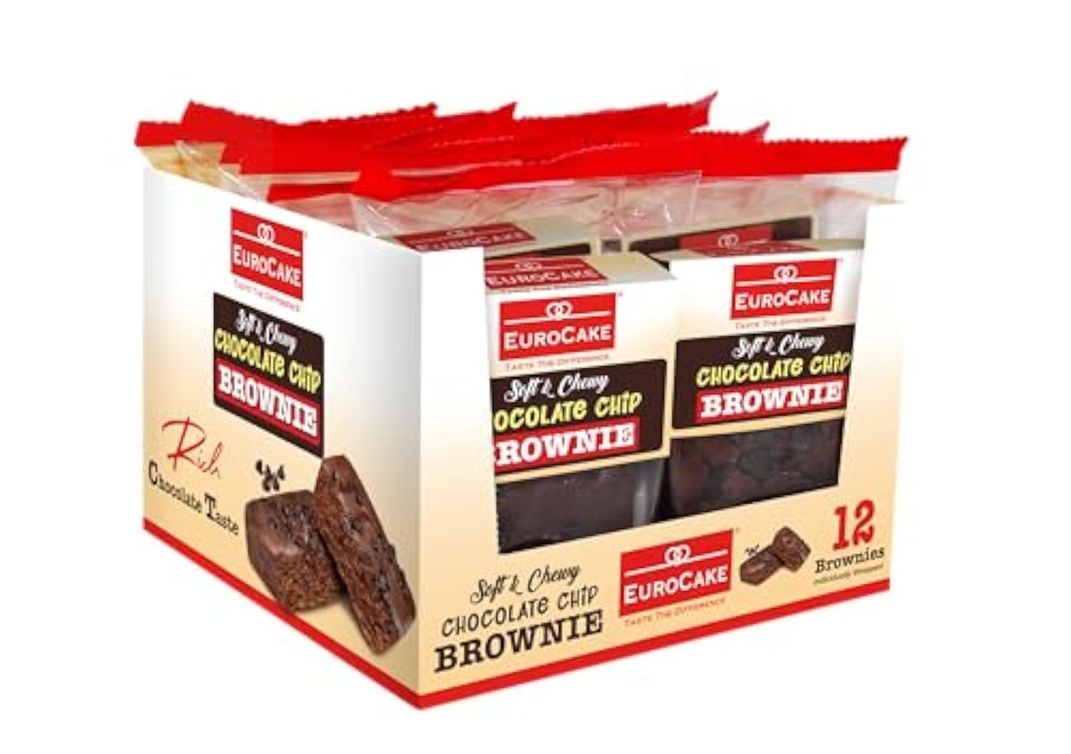 Euro CakeChocolate Chip Brownie, 12 x 65 g