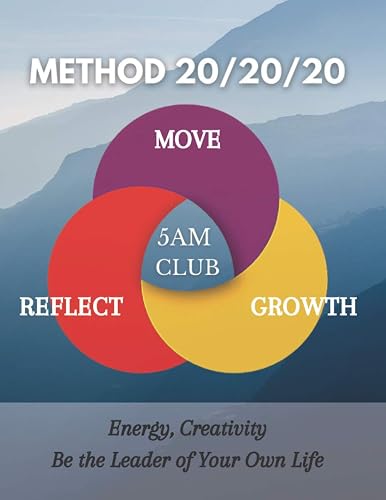 METHOD 20/20/20 5AM CLUB: Move, Reflect, Growth NLP: Be the leader of your own life - Personal development journal for success, time management
