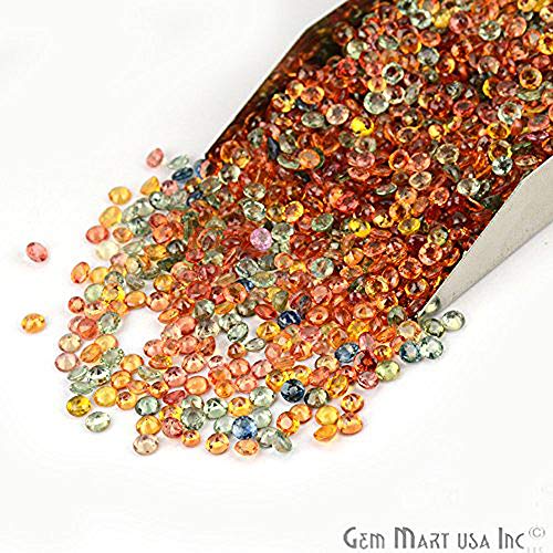 Gemmartusa Loose Gemstone 5 Carat Lot Of Aaa Quality Natural Multi Sapphire Gemstone 3-4Mm Round Shape Faceted Mix (Ms-60014) #TOP2