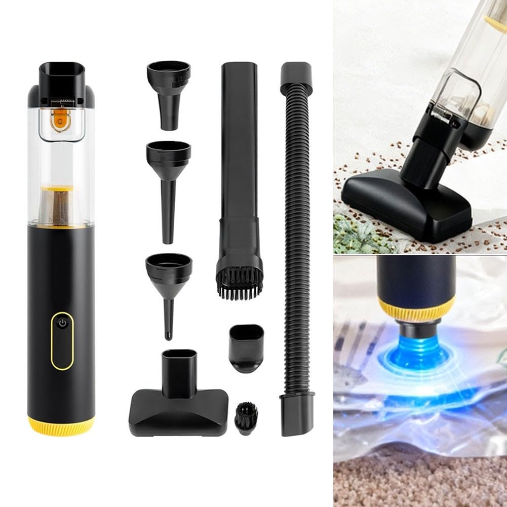 Aspirador inalámbrico de coche de alta succión de mano soplador de polvo automático silencioso 25dB 2200mAh kit de herramientas de limpieza de electrodomésticos portátil para el interior del vehículo
