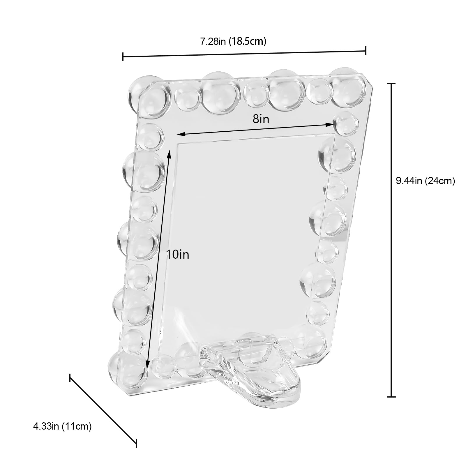 kitCom Kristall-Bilderrahmen, 12,7 x 17,8 cm, Tischdekoration, Hochzeitsrahmen (passend für 12,7 x 17,8 cm große Fotos), transparent, mit Geschenkbox