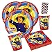 Amscan/Hobbyfun Juego de 44 piezas para fiesta de Sam el bombero, platos, vasos, servilletas, pajitas de papel para 8 niños