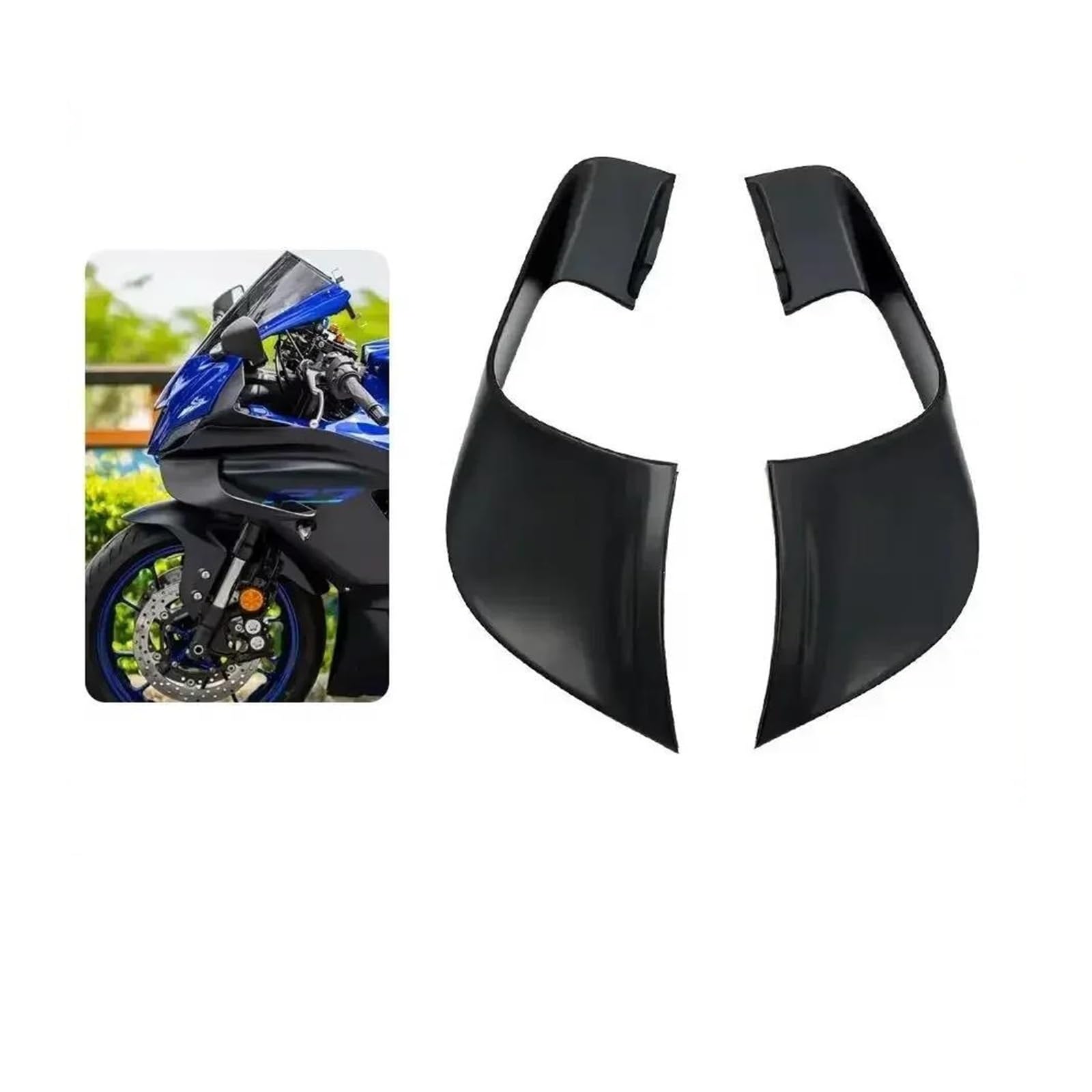 Motorradspoiler Für Yamaha YZF-R7 2021-2023 Motorrad Fixed Wing ABS Carbon Farbe Aerodynamische Winglets Flügel Spoiler Verkleidung Kit(Matte Carbon Paint)