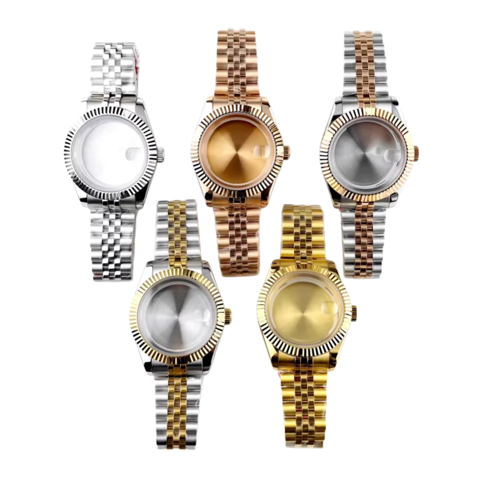 36mm 39mm 41mm Koperta Zegarka Bransoleta Zestaw Karbowany Bezel Szkło Szafirowe NH35 NH36 Mechanizm dla Rolex Datejust-4 39MM
