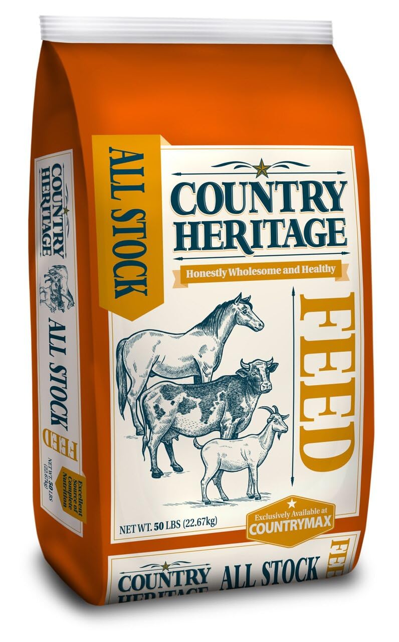 Country Heritage All Stock 12% Protein Textured Feed Multipurpose Diet for Horses, Cattle, Sheep and Goats 50 Pounds