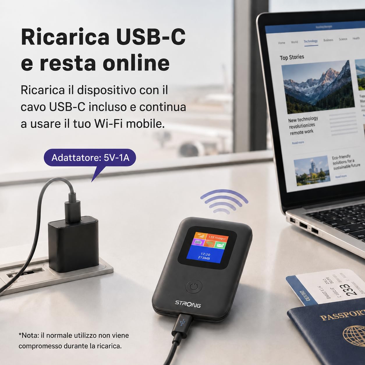 STRONG 4G AIRSPOT 220 Saponetta WiFi con SIM, CAT4 150 Mbps