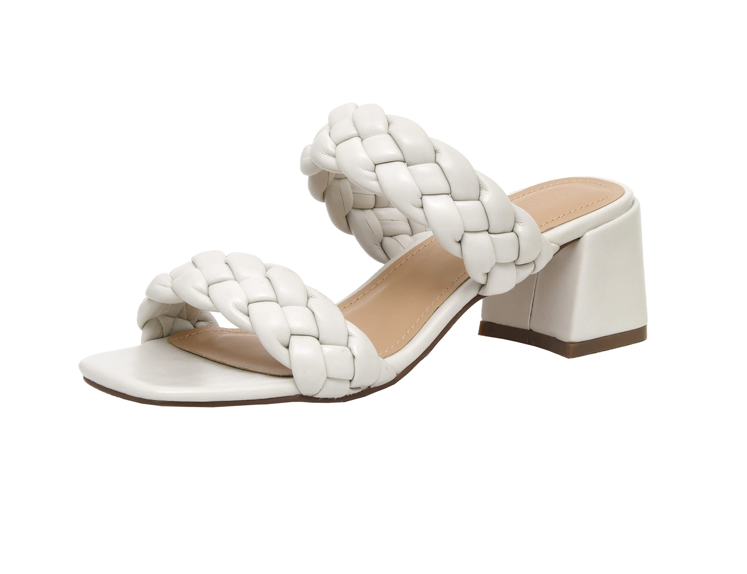 CUSHIONAIRE Women's Onyx braided Heel Sandal +Memory Foam, Wide Widths Available