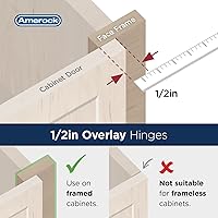 Vista 5 de Amerock BPR8704CZ Bisagra para gabinete Superposición doble desmontable de 1/2 pulgada (13 mm) Bronce champán Bisagra para puerta