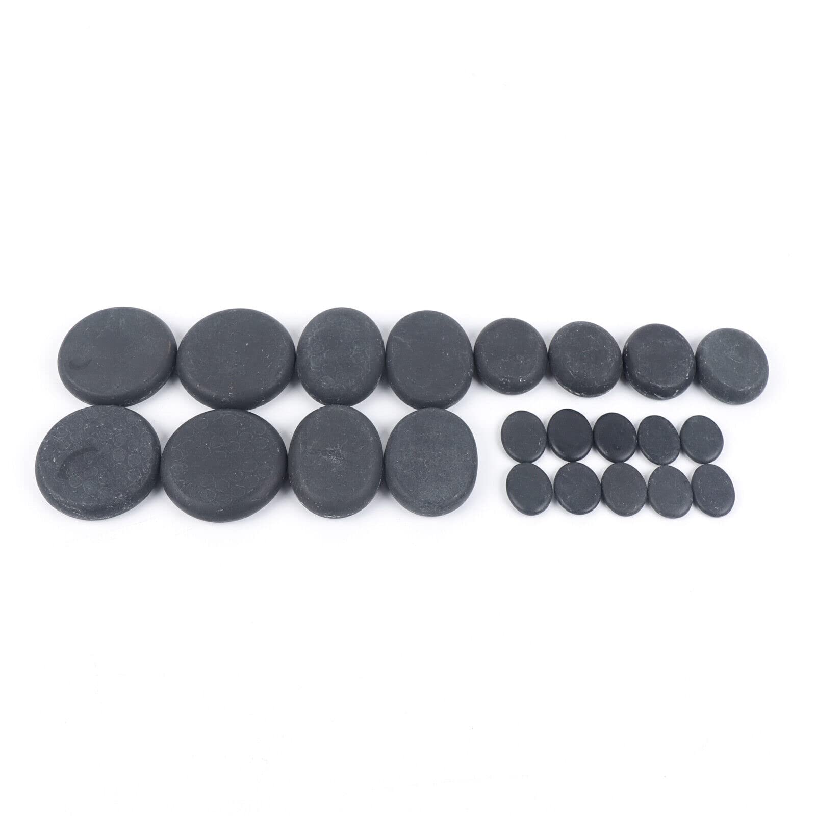 Juego de 20 piedras de masaje de piedra caliente, caja calefactora de basalto, piedras de masaje con caja de calefacción grande, terapia de calor, terapia de masaje