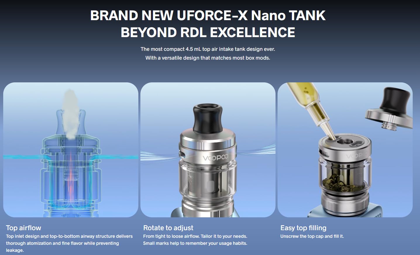composition de la cigarette électronique Kit Vinci Spark 100 Voopoo ✨ Uforce X tank nano, cigarette à accu, avis main image 1