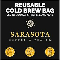 Vista 9 de Paquete de 2, bolsa de filtro de café frío grande de 12 x 12 pulgadas para tarro de masón, reutilizable, tela de algodón 100% orgánico con cordones