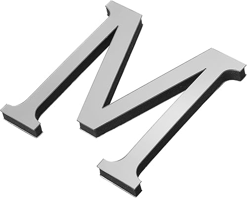 PATIKIL Adhesivos de pared de acrílico 3D con espejo del alfabeto con letra M, autoadhesivas, para decoración del hogar, letrero artístico, para