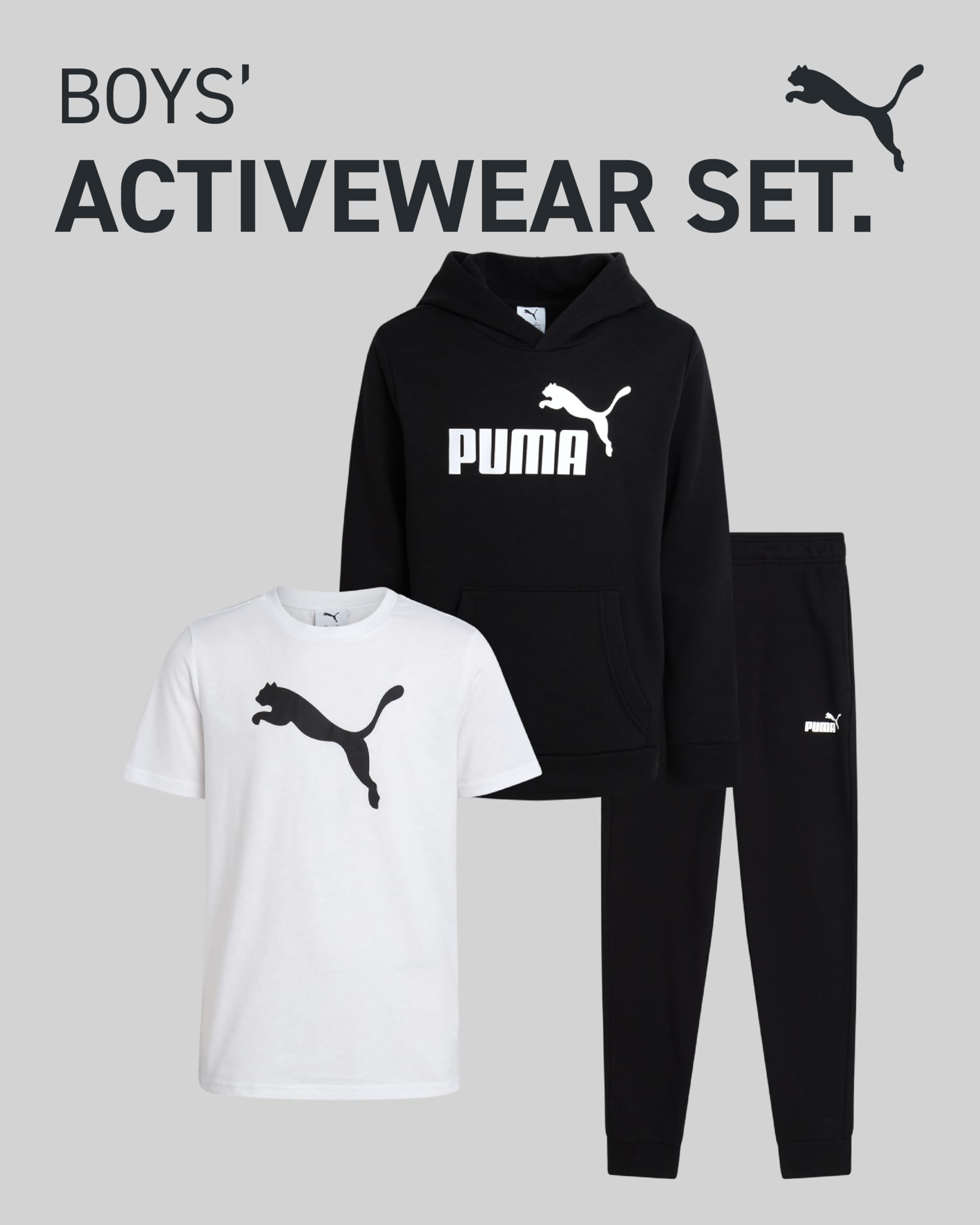 PUMA Jungen B Fleece Jogset 3pc Athletic (3er Pack)