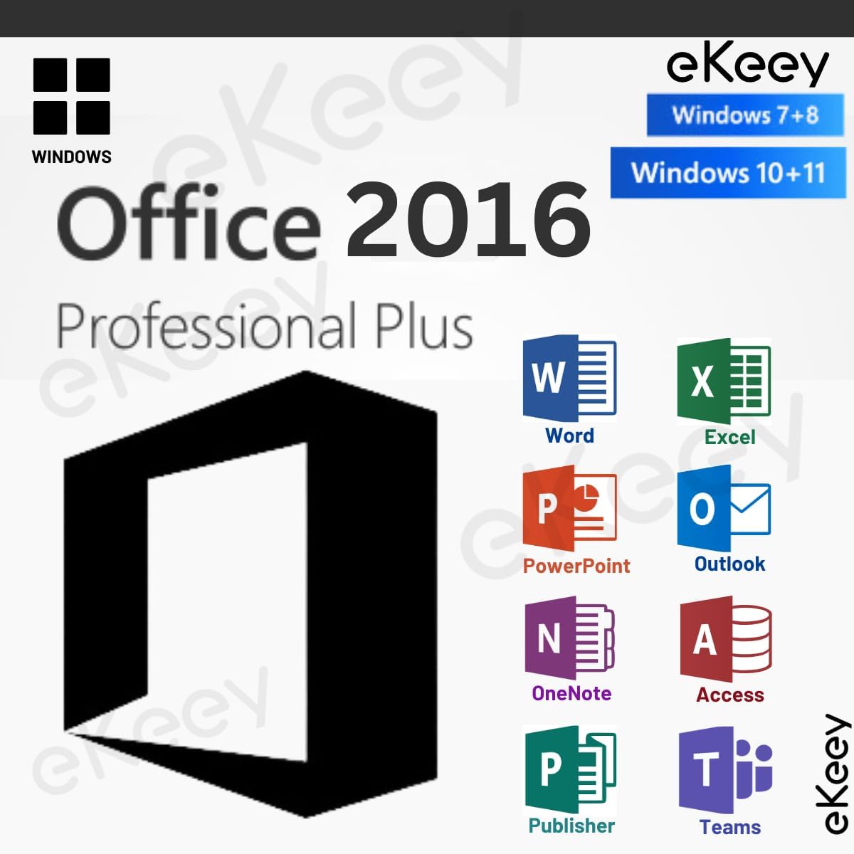 MS OFFICESUITE 2016 Professional Plus for Windowsdows Retail License Key | (1 User, Lifetime Validity) | Regular Updates & Unlimited Reinstallations | Compatible with Windowsdows 7, 8, 8.1 ,10 (2016 Pro Plus, PC)